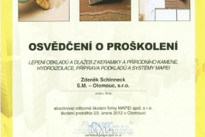 Certifikát Mapei