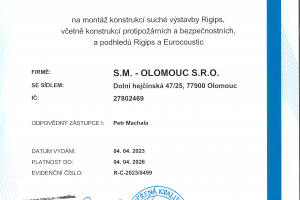 Certifikát Rigips